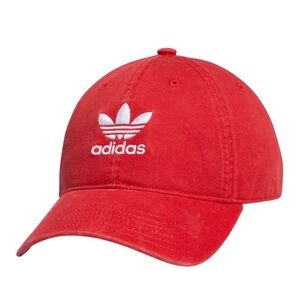 Adidas Originals Men's Relaxed Strapback Cap Scarlet/White One Size Fits Most